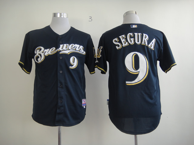 Men Milwaukee Brewers 9 Segura Blue MLB Jerseys